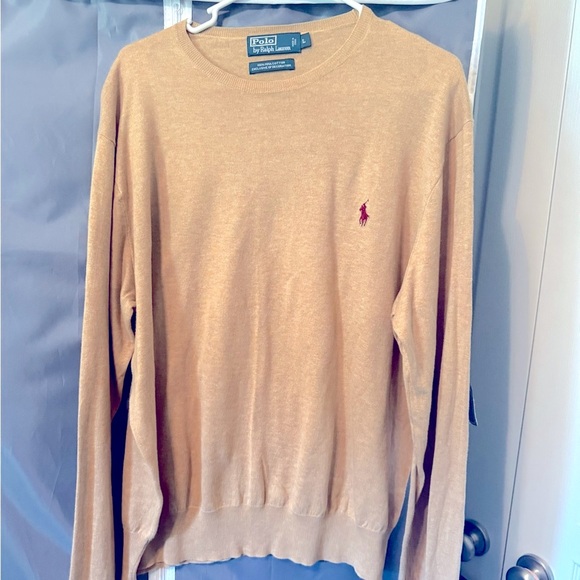 Ralph Lauren Tan Crewneck Sweater Classic Style - Picture 1 of 6